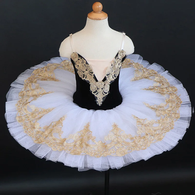 

Adult Women Embroidery Tutu Ballet Dress Princess Dancewear Ballerina Stage Performance Gymnastics Leotards Dance Costumes