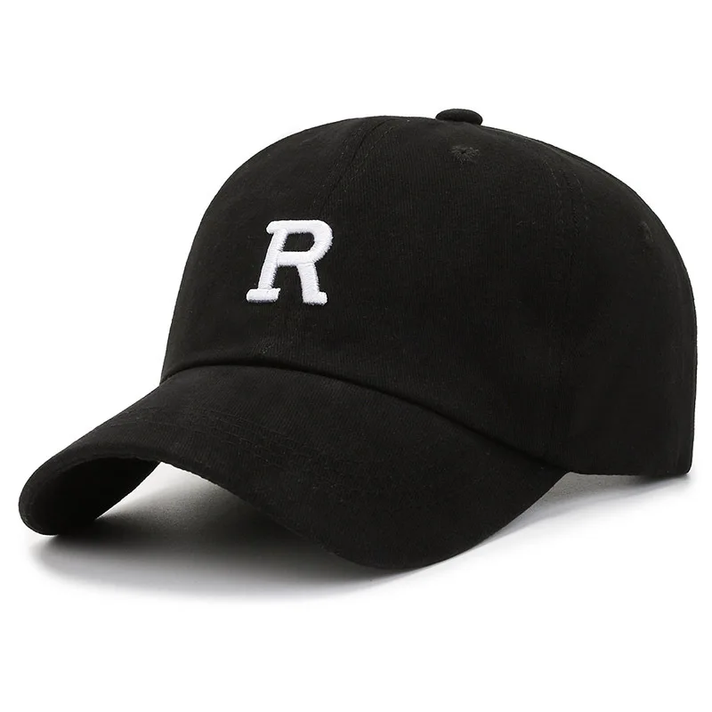 

2023 New Summer Baseball Cap Women's Korean Casual R Embroidered Sun Visor Hats Solid Color Men Outdoor Sunshade Cap