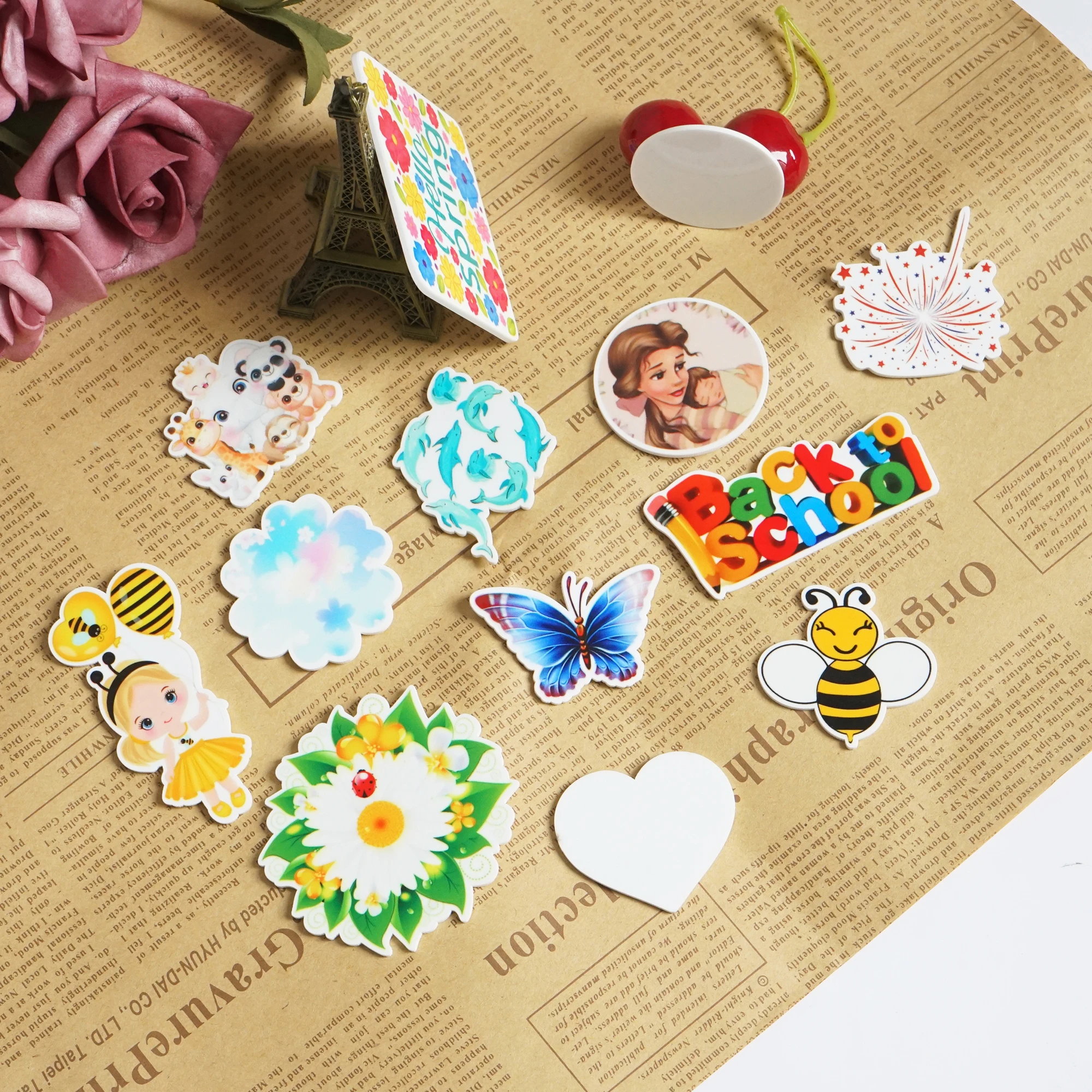 20 Pcs 커피 음식 테마 화이트 아크릴 평면 수지 플랫백 DIY 헤어보우 액세서리 장식 PR365395