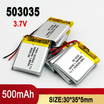 1 ~ 12PCS Batteria ai polimeri di litio 503035 3.7V 500mAh Volt Li po ion Lipo batterie ricaricabili per MP3 DVD Navigazione GPS
