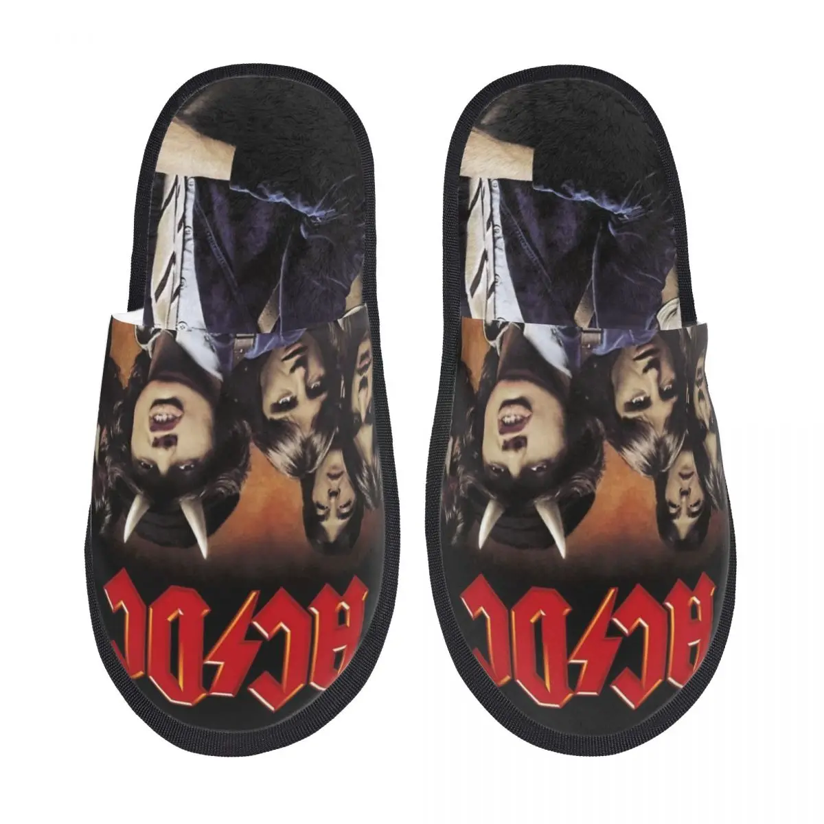 

AC DC Band Rock Legends Winter Cotton Home Slippers Indoor Cozy Memory Foam Slippers Non-skid