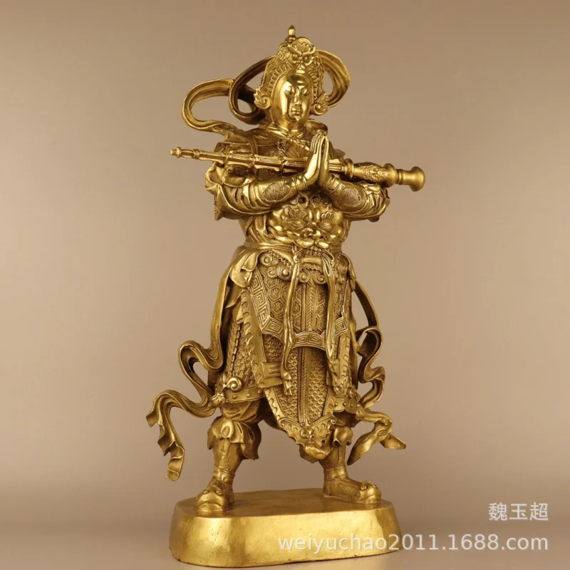 Wholesale Pure Copper Weituo Bodhisattva Statue Weituo Buddha Ornament Guardian Kala Weituo God Statue for Home Use in Buddhist 2
