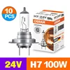 OSRAM Original Headlight Lamps 24V H7 10PCS 100W 62250 PX26d Trucks Bulbs Bus Low Beam High Beam Super Bright 3200K 1