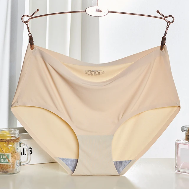 DELICATES Women's Ice Silk Panties Seamless Lingerie Briefs Ladies  Invisible Panty Underwear