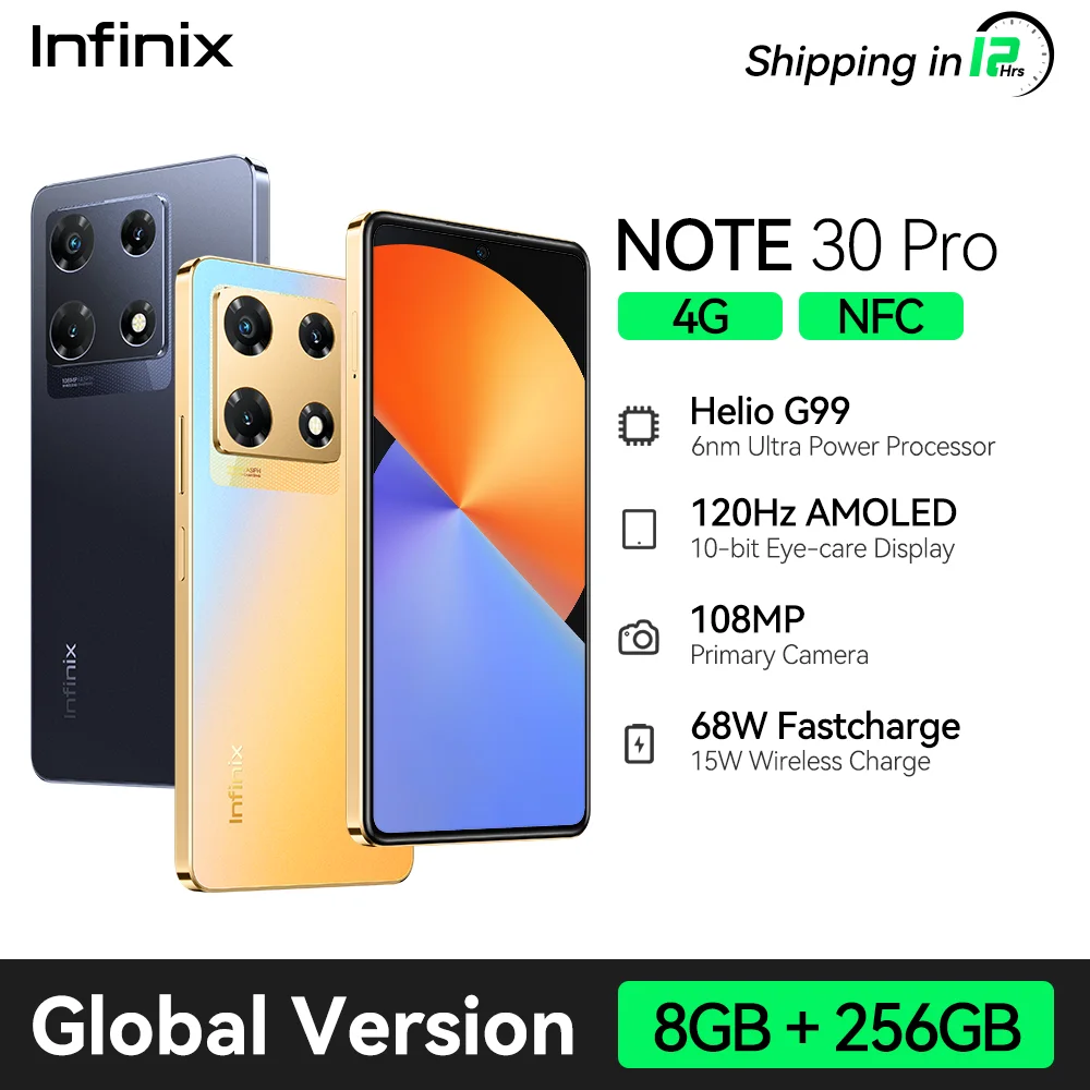 * 글로벌 버전 * Infinix Note 30 Pro 스마트폰 NFC 8GB 256GB Heio G99 108MP 카메라 68W 충전기 667 인치 AMOLED 120Hz 휴대폰 리뷰후기