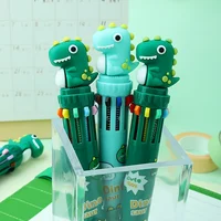A 10-color retractable ballpoint pen with a dinosaur theme - an interesting and creative stationery gift 6