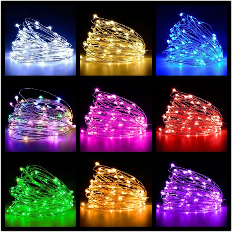 Vibrant LED Fairy String Lights with Copper Wire - Battery Powered Decorative Lighting for Weddings, Parties, and Holidays