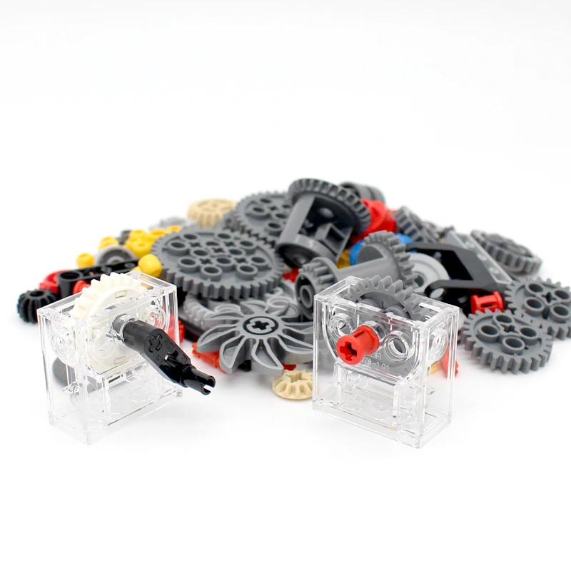 117PCS Variable Speed Gears Set Technical Gears Building Blocks Parts Kit 174PCS Pin Tech Toys Bricks Model DIY Toys Accessories