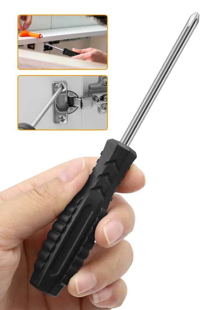 

Mini Black Handle Cross Slotted Simple Screwdriver 4mm Screwdriver Furniture Toy Home Appliance Disassembly Maintenance Tool
