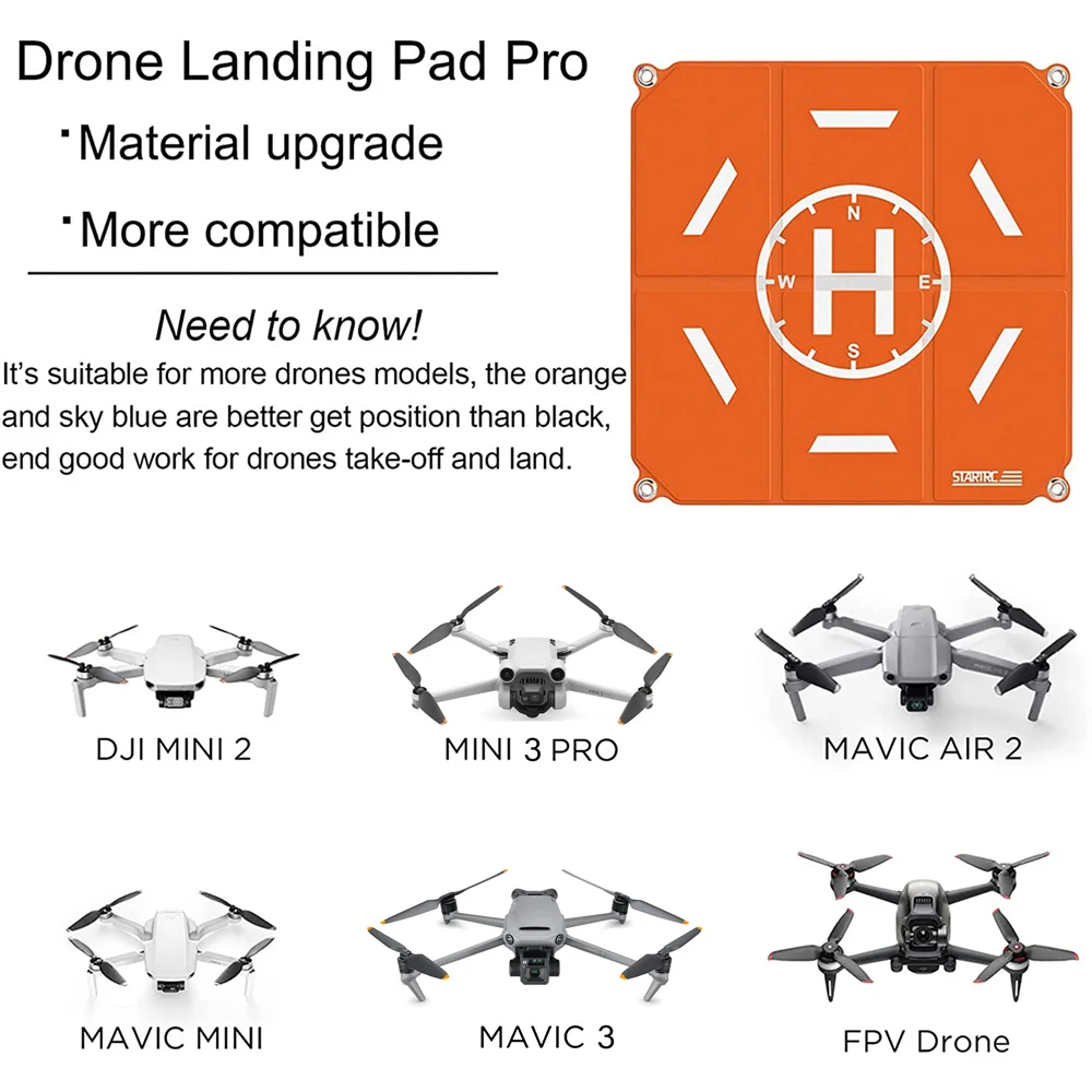 Drone Landing Pad Pro Universal Waterproof Portable Fast-Foldable Helipad 20-inch for Air 2S/Mini 3 Pro/Mavic 3/FPV Avata/RC