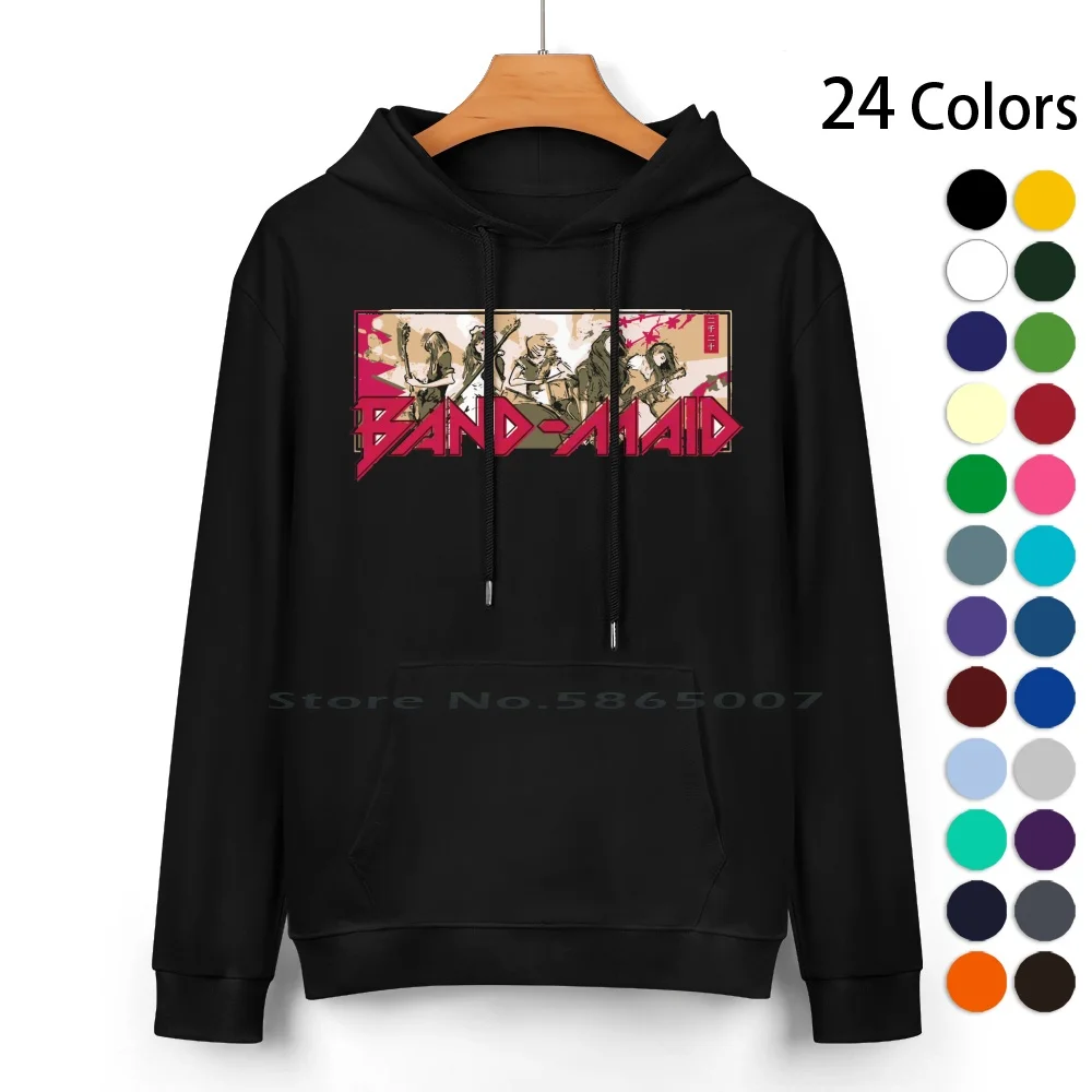 

Band-Maid Pure Cotton Hoodie Sweater 24 Colors Bandmaid Band Maid Japanese Rockband Asian Girlband Hardrock Red Screenprint