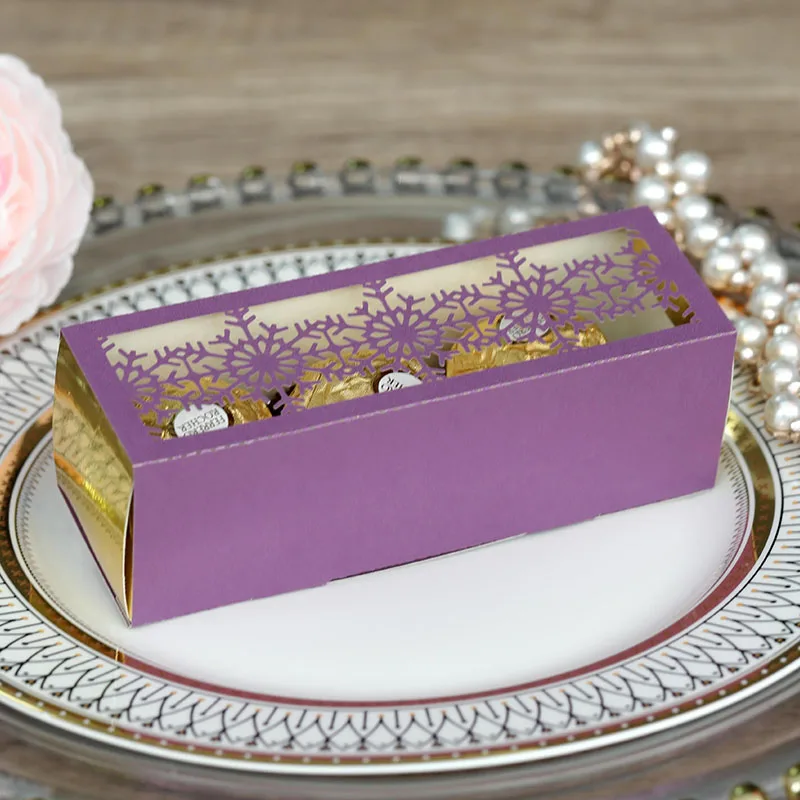 50Pcs Laser Cut Christmas Snowflake Packaging Gift Boxes, Drawer Style Candy Chocolate ... - SKU CPGB2143 - UGI Packaging