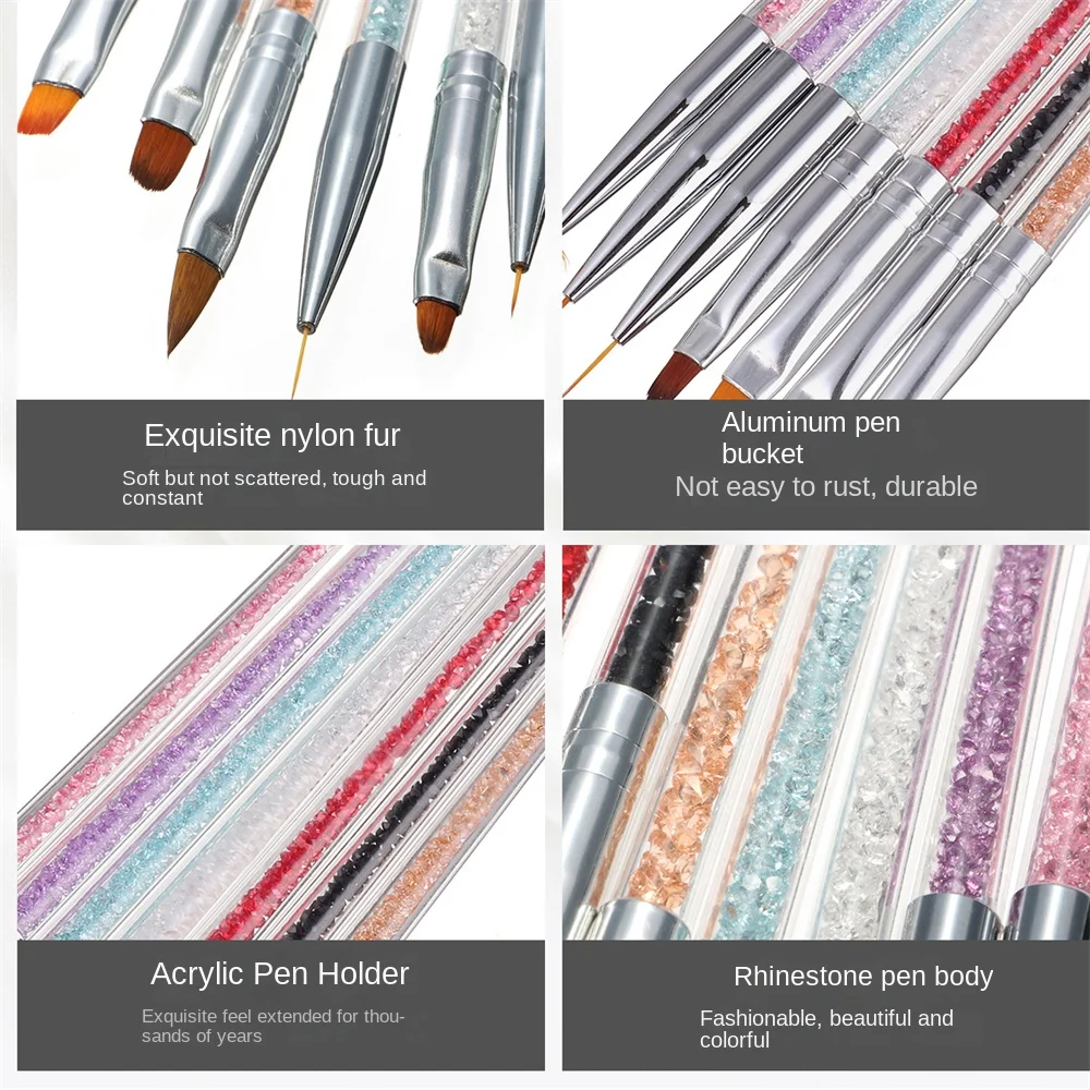 Nail art pen manicure brush paint brush nail art brush Nail Art Gradient Crystal Design Painting Brush Diy Flower Art Abstract Tool Accessories Nail Enhancement Uv Gel Polishing