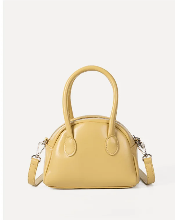 Elegante mini borsa bowling donna a tracolla stile lucido moda_voghion.com