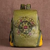 Fashionable Backpack, Retro leather Women's Backpack, New Handmade Embossed Retro Bag, Chinese Style Women's Backpack 4