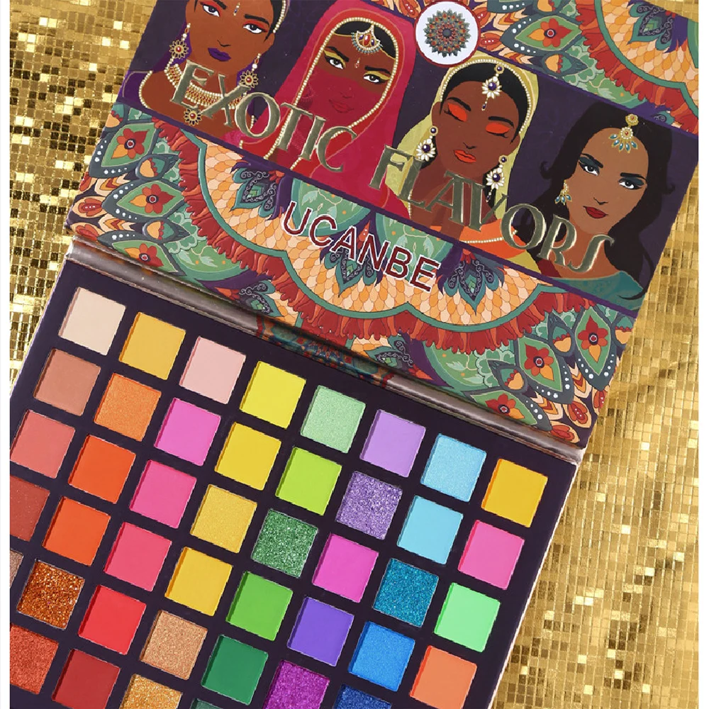 Ucanbe 48 Color Exotic Flavors Eyeshadow Palette Pressed Glitter Shimmer  Matte Eye Shadow Neon Metallic Makeup Cosmetics - Eye Shadow - AliExpress