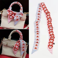 120cm Striped Love Double-layer Simulation Silk Scarf Twill Scarf Small Neck Scarf Tied Hand Small Ribbon Tied Bag Silk scarf 2