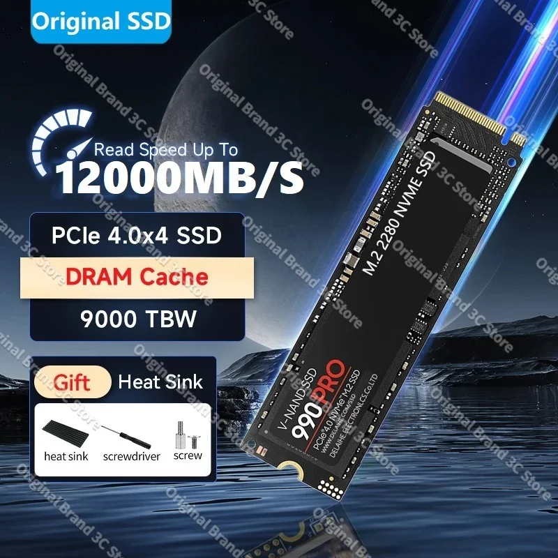 

New 4TB SSD NVMe M2 PCIe 4.0x4 2280 7450MB/s 2TB 1TB Internal Solid State Hard Disk M.2 NGFF SSD 8tb Drive hdd for PS5 PC Laptop