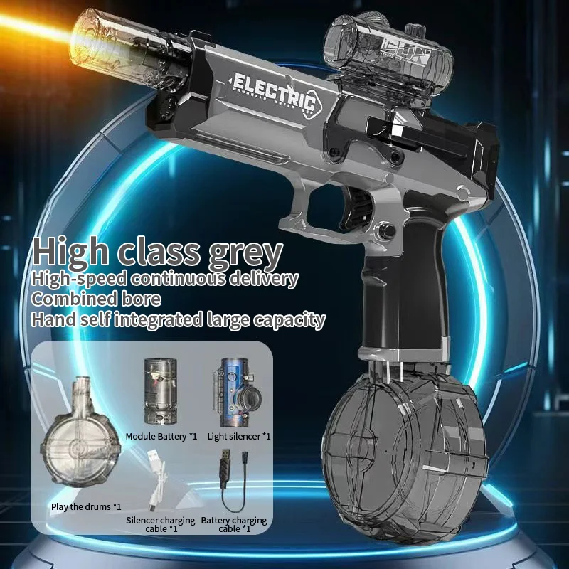 Battle Electric Water Guns Water Guns with Gun Muzzle Flame High Capacity Squirt Guns Summer Outdoor Beach Toy for Adult
