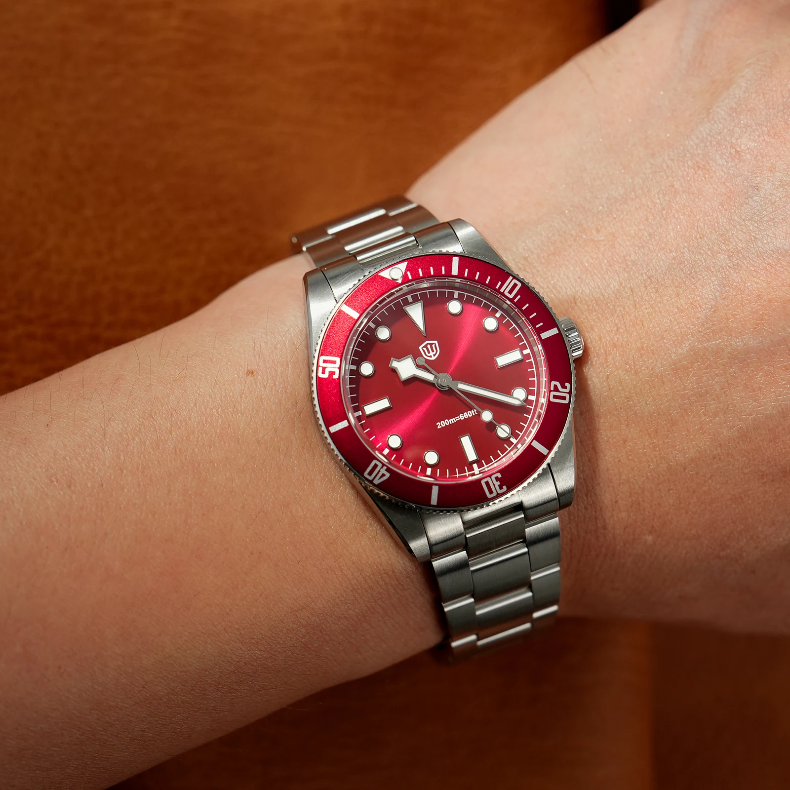 Watchdives WD7922 BB54 - Orologio Uomo Al Quarzo 37mm, Vetro Zaffiro, Subacqueo 20Bar, Bracciale Acciaio 316L, Lancette Luminose