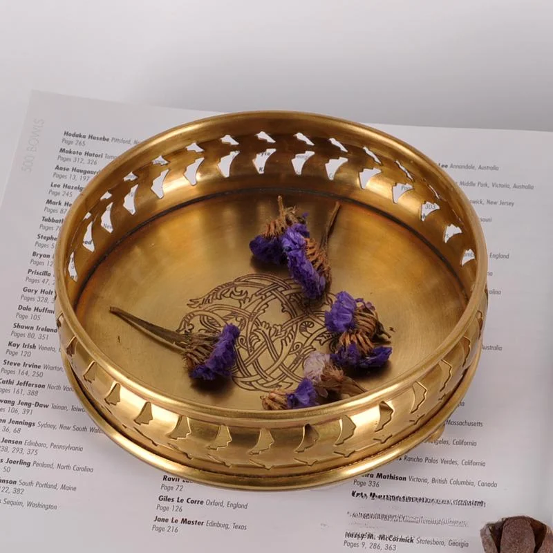 

Европейский латунный поднос для хранения, Креативный цветочный рельефный декор, косметический Органайзер, настольный контейнер для фруктов для гостиной, украшение для дома