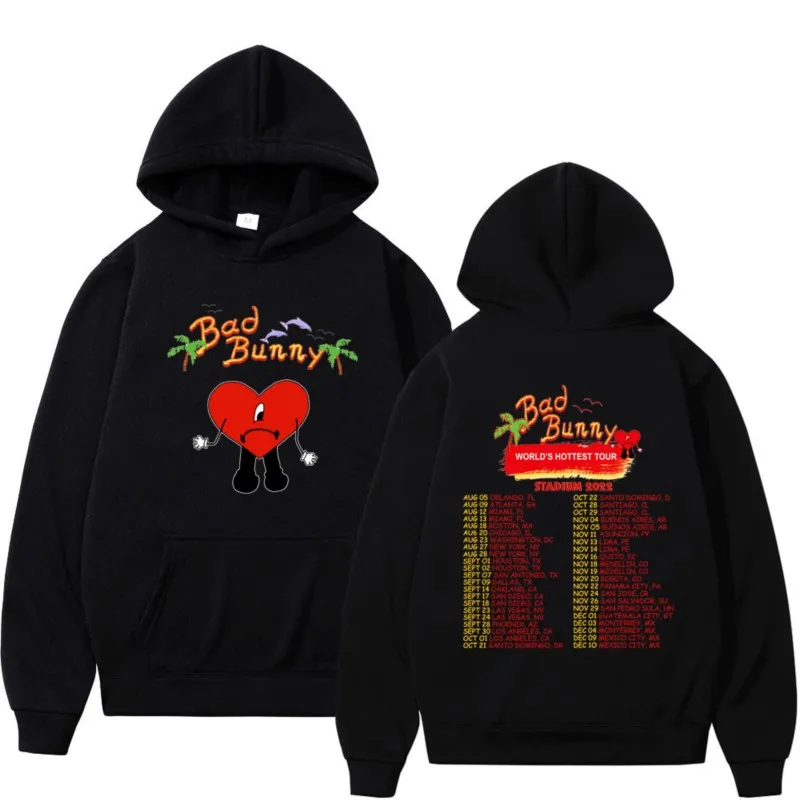 

Bad Bunny UN VERANO SIN TI Graphics Hoodie Stylish Graphics Music Album Double Sided Print Hooded Sweatshirt Fleece Hoodies Tops