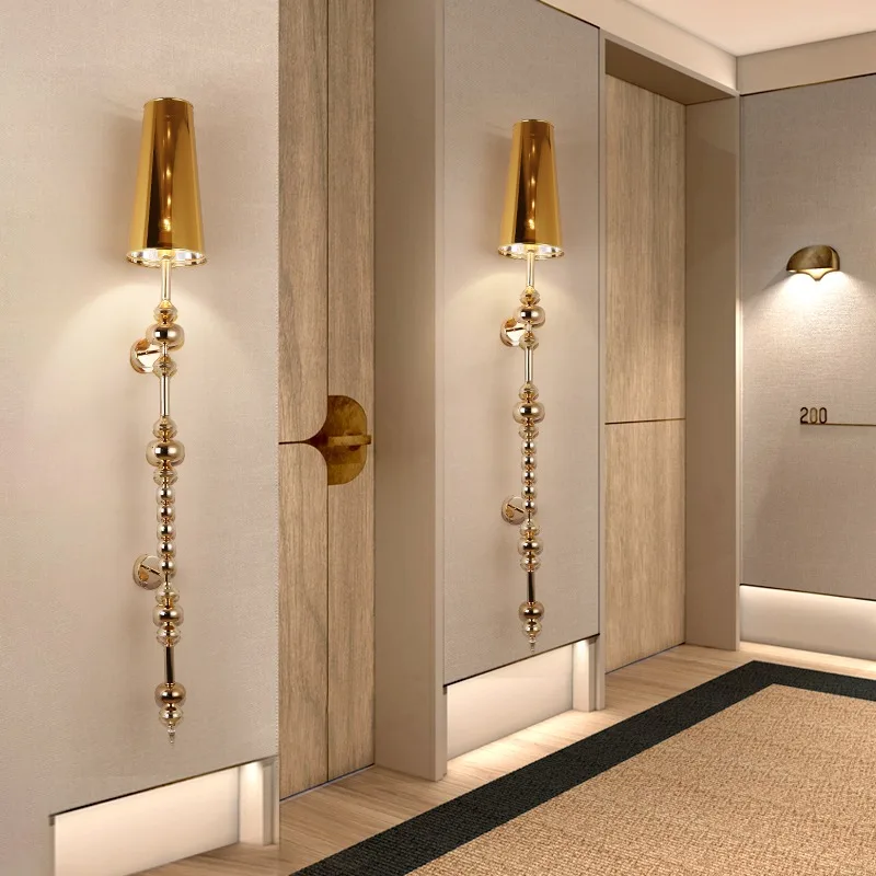 

Modern Wall Lamp Stacked Metal Ball Chrome Golden Silver Led Wall Sconce Light Home Decoration Indoor luces Lighting Fixture