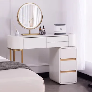 Tavolo da toeletta moderno bianco Accessori per soggiorno Tavolo da toeletta per trucco Donna Europeo Mesa De Maquillaje Mobili postmoderni