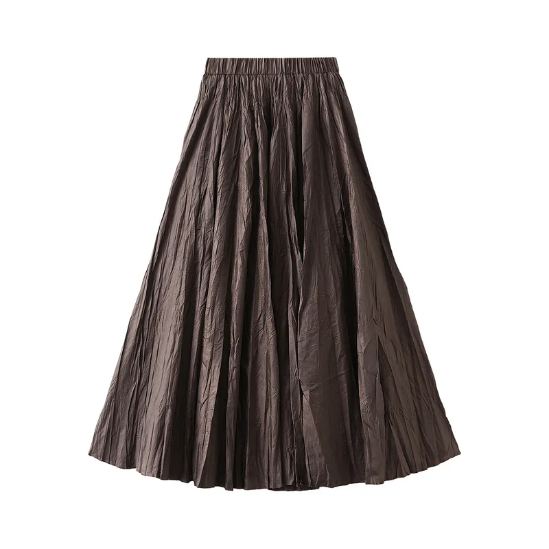 

Light Design With Wrinkle Craftsmanship, Large Swing Women's Spring, Autumn, Winter Umbrella A-Line Long Skirt, High