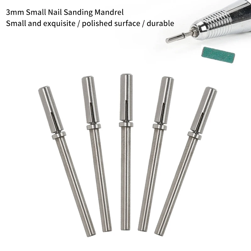 작은 미니 스테인레스 스틸 샌딩 밴드 맨드릴, 매니큐어 사포 링 거치대 3/32 네일 드릴 액세서리, 3.1mm