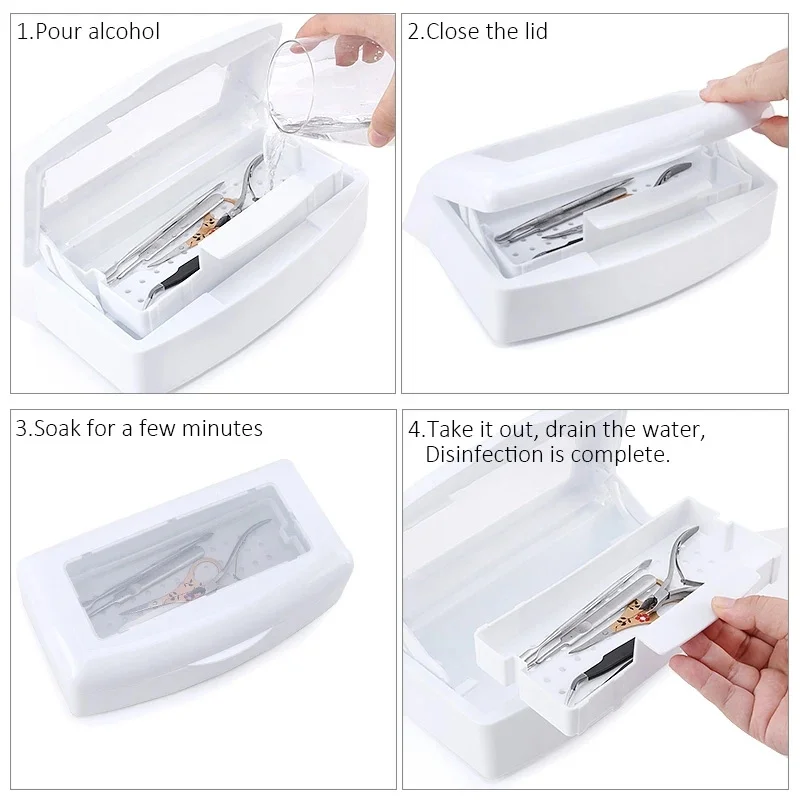 Nail Art Tools Sterilizer Tray Disinfection Box Disinfection Storage Box Nail Tools Nipper Tweezer Equipment Cleaner Storage Box