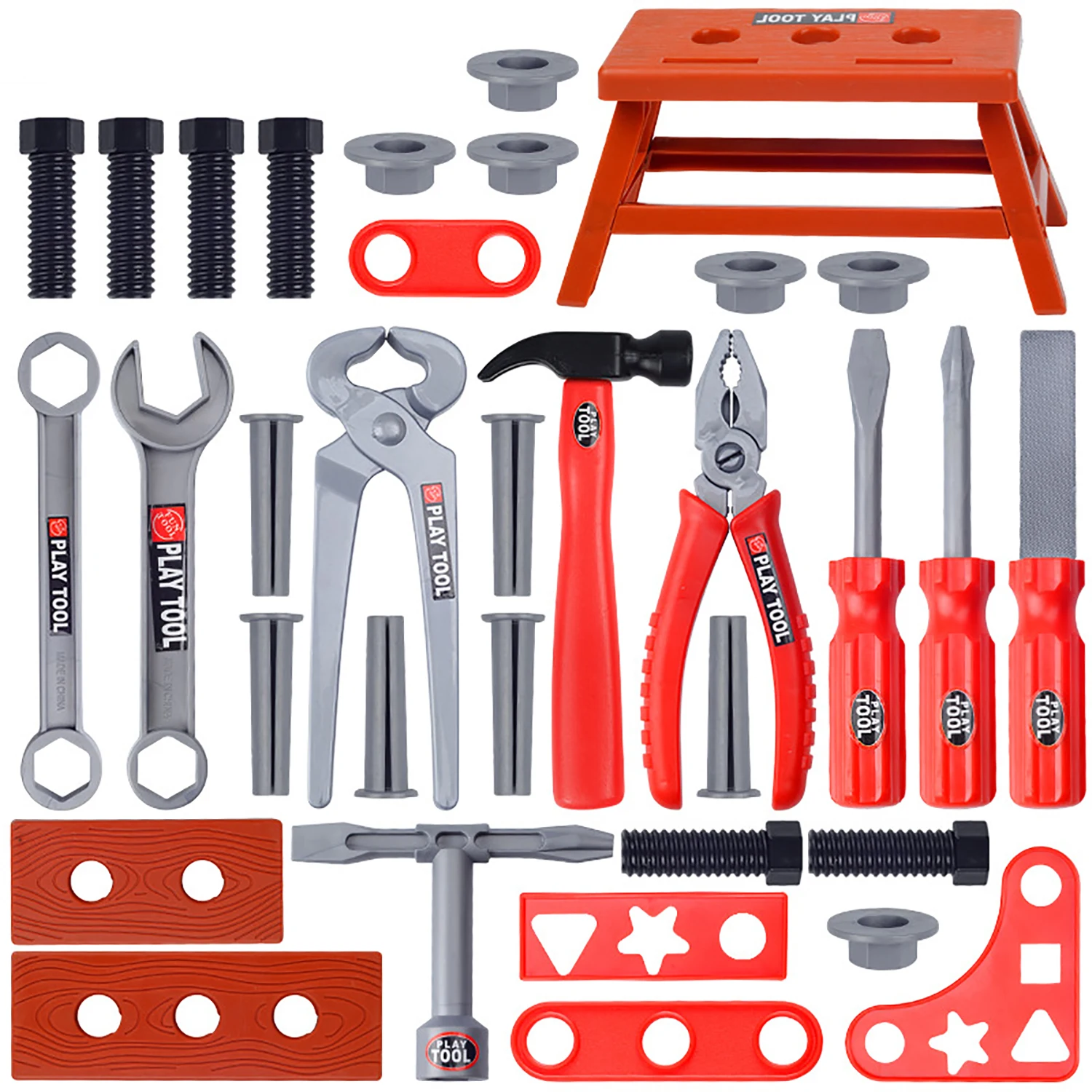 38PCS Pretend Tools Kit Kids Play Repair Tool Set Plastic Construction Toys Screwdrivers For Toddler Boys Girls