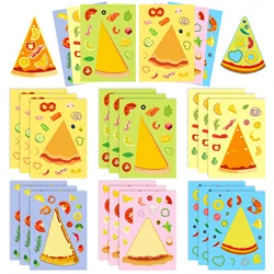 DIY Pizza Face Puzzle Stickers - 6 Sheets of Fun Educational Games (6pcs)
