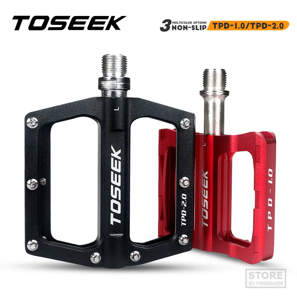 

TOSEEK Ultra светильник, педаль для горного велосипеда, 2 подшипника Du, алюминиевые велосипедные педали, Нескользящие
