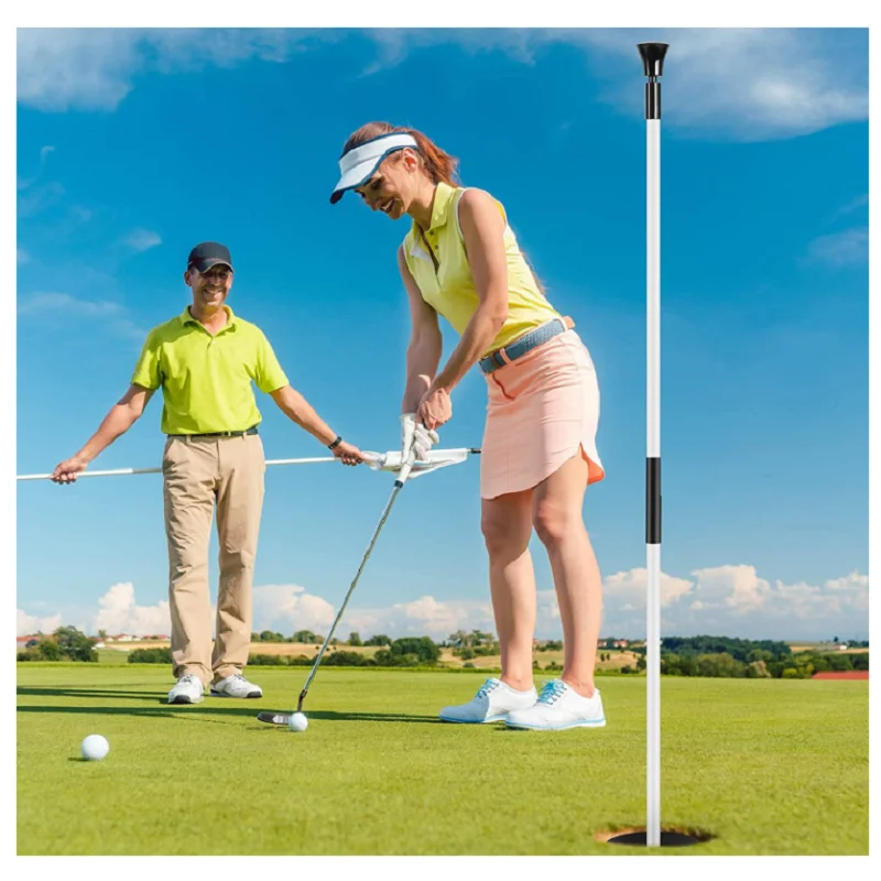 Set of 3 Golf Putting Green Flagstick Flag Stick for Yard Portable Fiberglass 2-Section Golf Pole Pin Flagpole Mini Golf Set 5