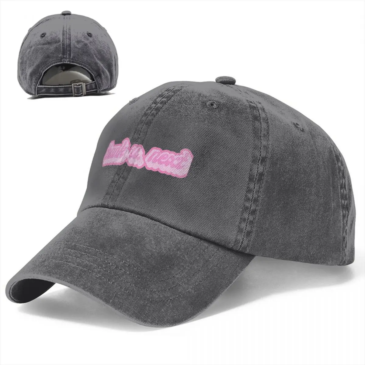 

Thank U Next Baseball Cap Pink Logo Kpop Sun-Proof Washed Trucker Hat Unisex Classic Logo Washed Baseball Caps