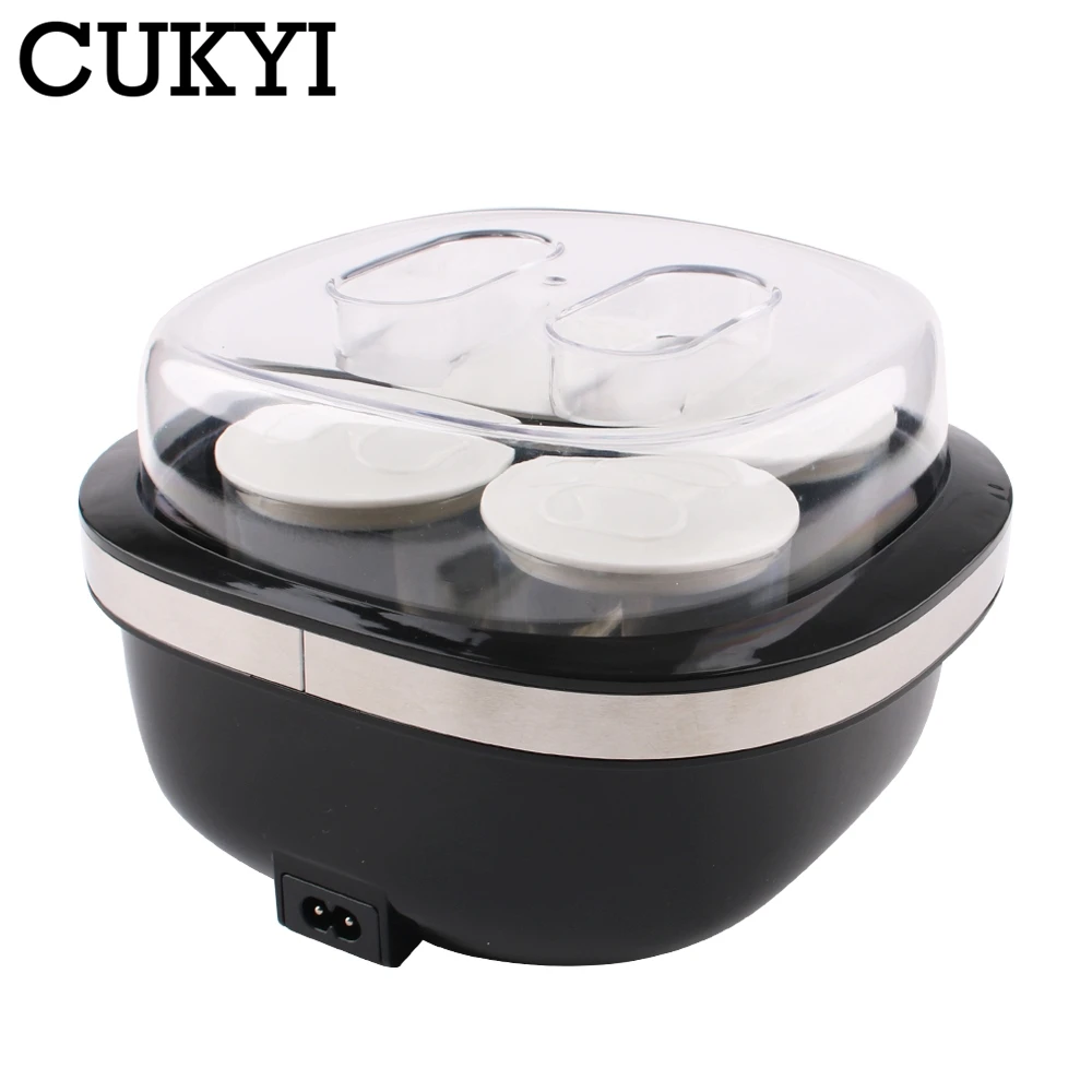 CUKYI Electric Automatic Yogurt Maker 1L liner 4 Glass cup household rice wine making Machine touch panel Yogurt DIY Container