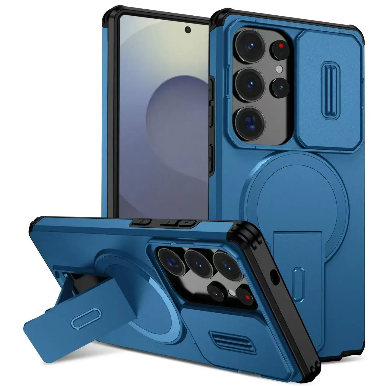 Armor Shockproof Magnetic Case with Lens Protection and Stand