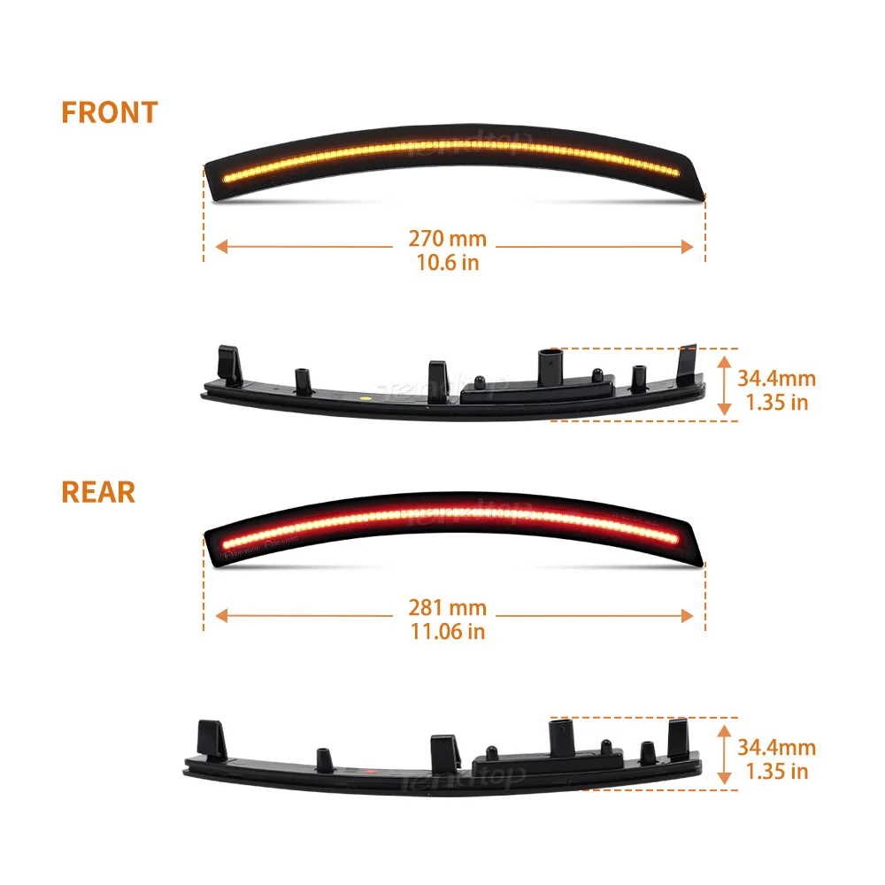 Chevrolet Corvette C7 2014-2019 펜더 플레어 램프 앰버 레드 자동차 조명에 대 한 4Pcs LED 자동차 전면/후면 펜더 사이드 마커 조명