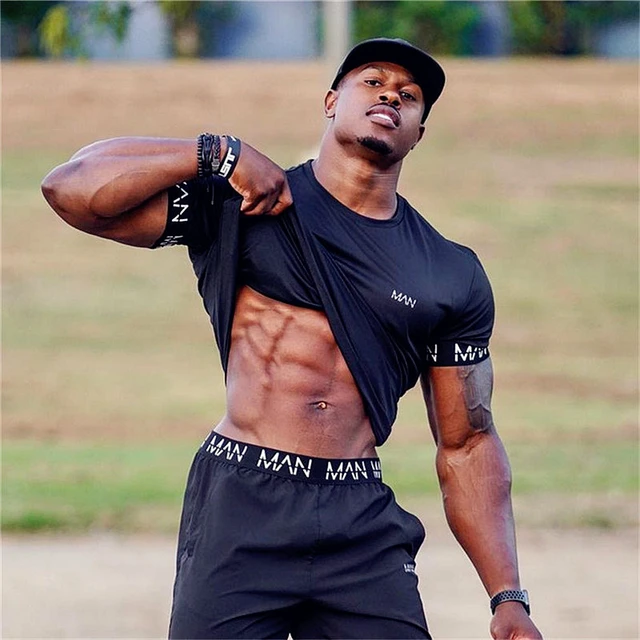 2022 new Shirt Men Short Sleeve Workout Gym T-Shirt Compression Running  Fitness Tops Streetwear Hip