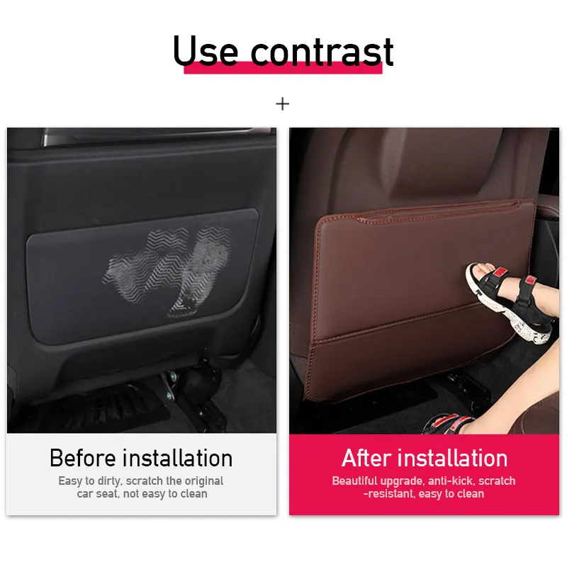 BLALION PU Leather Anti Child Kick Pad Car Back Seat Protect Universal Auto Anti Mud Dirt Pad with Storage Bag Protection Cover car seat protector