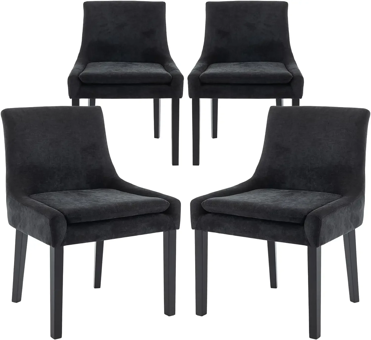 

Modern Dining Chairs Set of 4,Upholstered Side Leisure Chairs with Mid Back and Wood Legs for Living Room/Dining Room/Bedroom