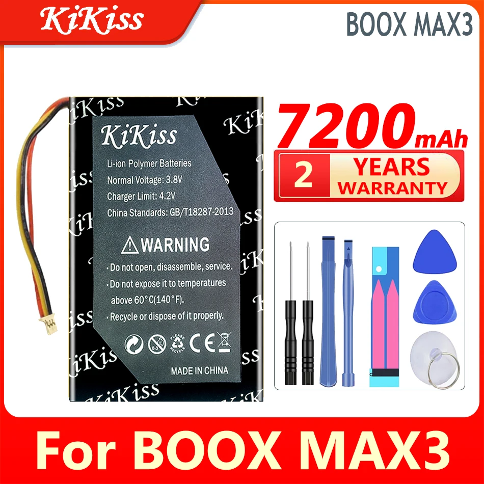 

KiKiss Battery 6900mAh/7200mAh For Onyx BOOX Note lite BOOX MAX 2 3 MAX2 MAX3 2588158 Ebook Replacement Bateria