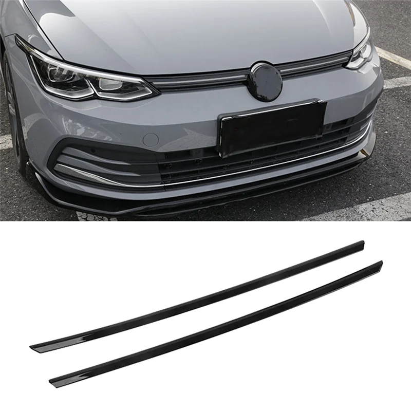Car Glossy Black Front Bumper Mesh Center Grille Grill Moulding Strips Cover Trim for-VW Golf 8 MK8 2021 2022