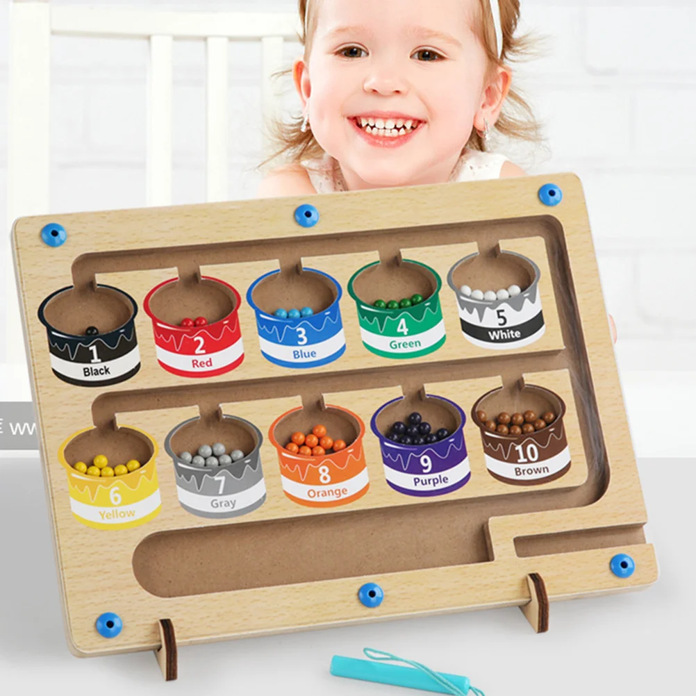 

Магнитные игрушки с подсчетом для малышей 1-3 дошкольного обучения, цветной лабиринт, доска с мелким мотором, сортировочный мальчик