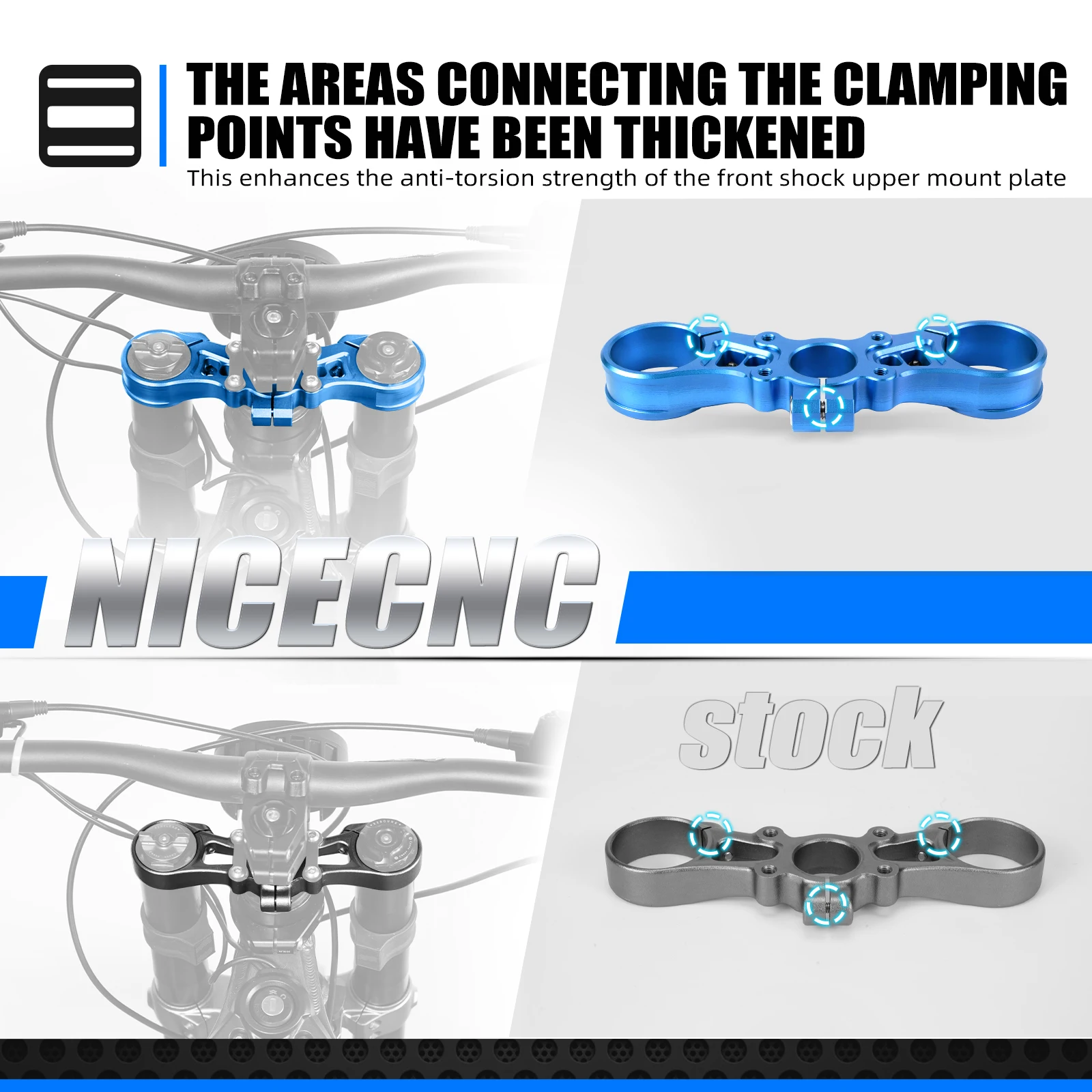 NICECNC Für Sur-Ron Surron Light Bee X S Motocross Obere Triple Clamp Top Link & Front Lenker Bar Riser Halterung – Detail 6