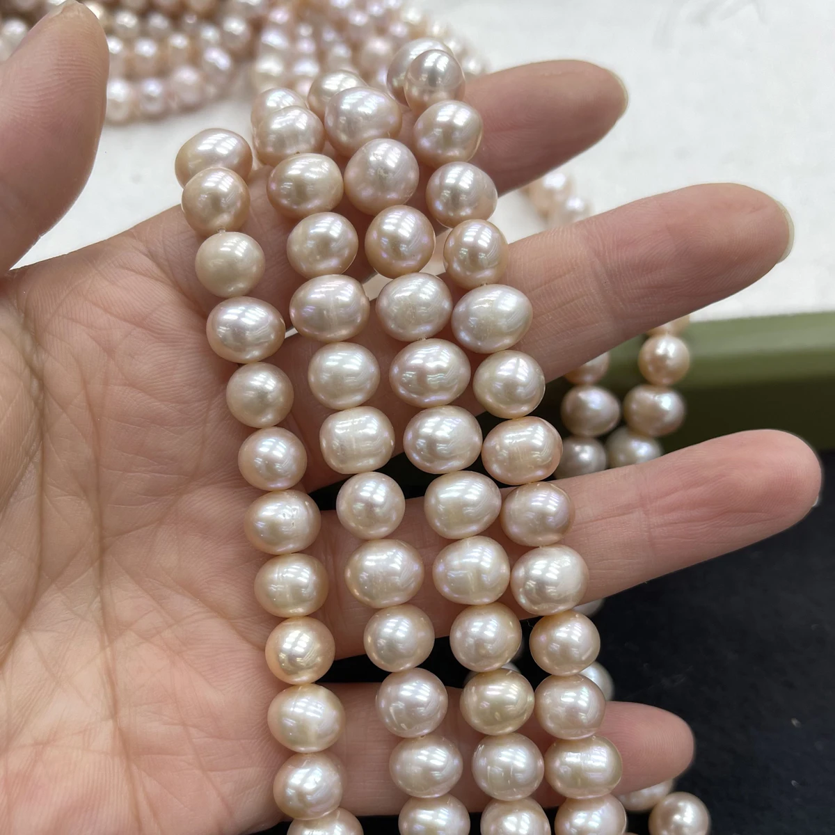 Natürliche Süßwasserperle, lila-rosa Perle, 8–9 mm, für die Schmuckherstellung, DIY-Ohrringe, Halskette, Armband, Zubehör
