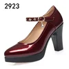 2024 New Fashion Platform High Heels Women Round Toe Black Pu Leather Square Heel Pumps for Party Dress Lady Shoes Zapatos Mujer 5