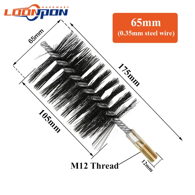 Nylon Pipe Tube Cleaning Brush Stainless Steel Wire 12mm Thread Polishing  Wheel