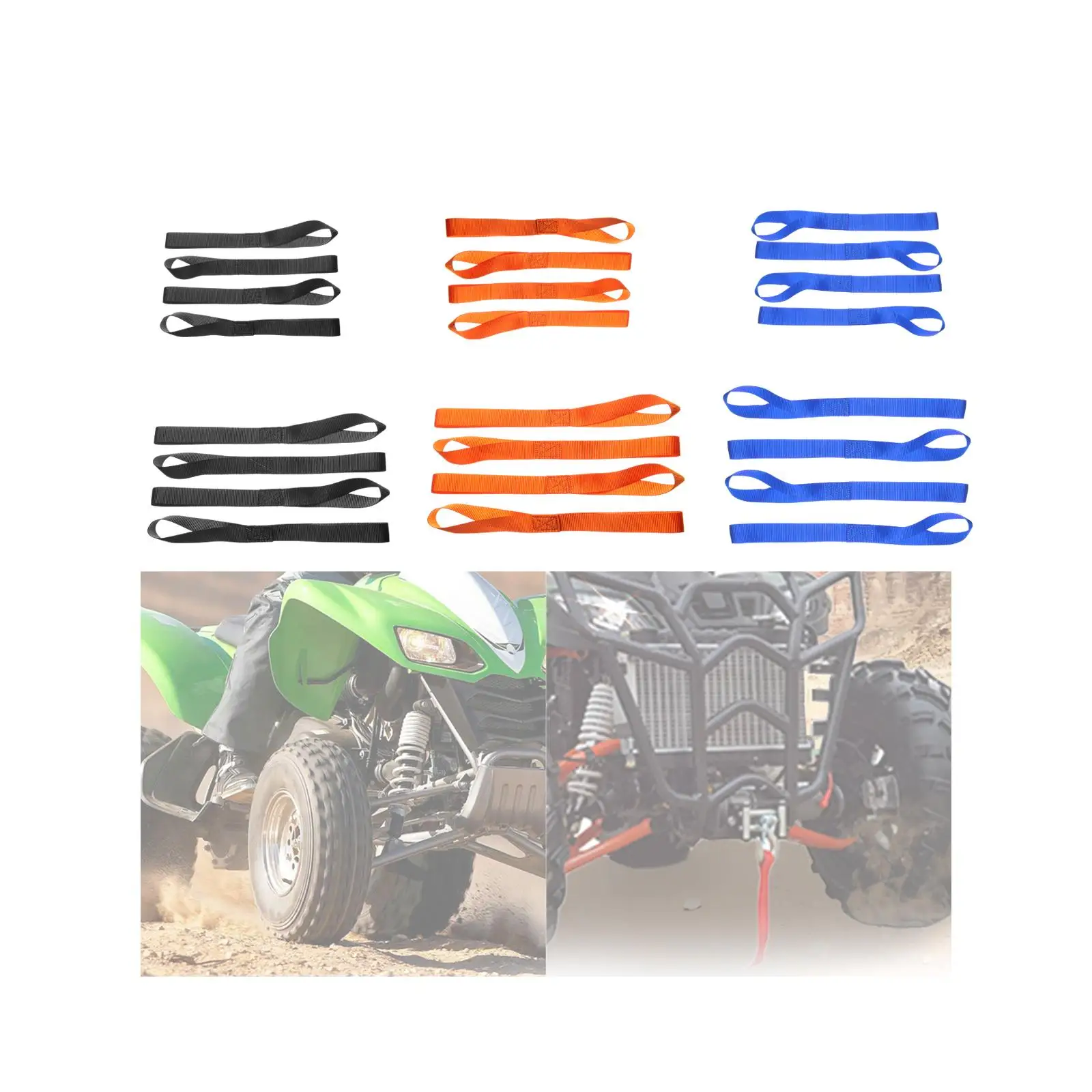 5 Pieces Soft Loops Nylon for Towing Trailering Motorcycle Tie Down Straps